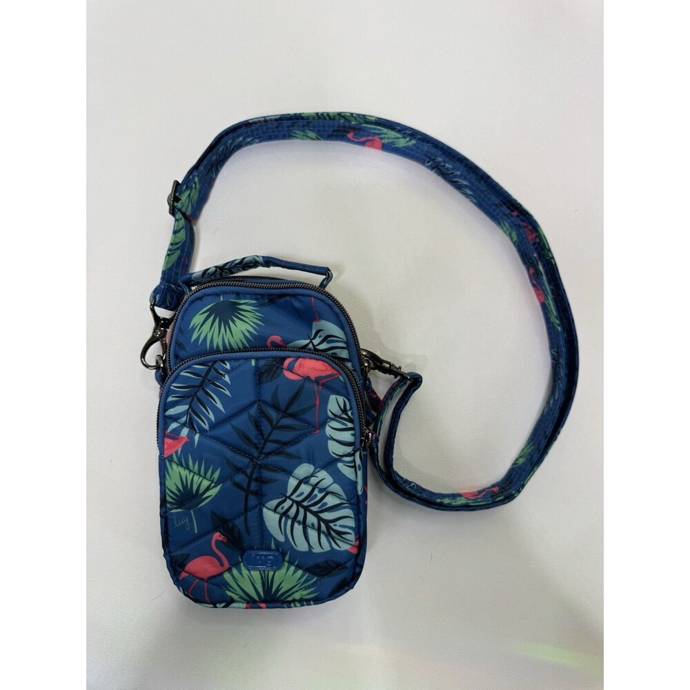 Lug Mini Skeeter Flare 2 Crossbody Hip Bag Flamingo Blue Tropical Beach NWOT